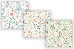 Pastel Floral Seamless Pattern Bundle, Cottagecore Floral Product Image 5