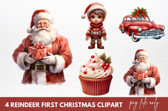 Reindeer First Christmas Clipart Sublimation Product Image 1