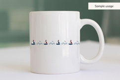 Seamless Nautical Sailboat And Wave Border SVG Product Image 5