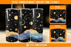 Northern Lights Tumbler Wrap Designs, Sublimation Wrap Product Image 1