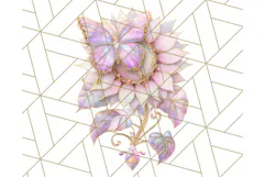 Stained Glass Butterfly and Sunflower PNG Clipart Product Image 5