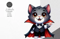 Halloween clipart, Cat vampire clipart, Cat clipart Product Image 1