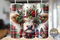 Christmas Baby Highland Cow - Skinny Tumbler Sublimation Product Image 1