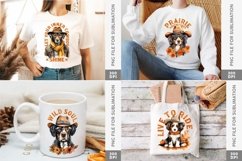 Retro Fall Cowboy Dog Sublimation Bundle, Western Clipart Product Image 6