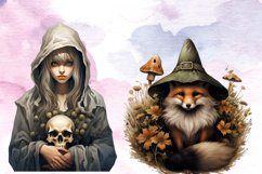 Beautiful Woodland Witch Sublimation Clipart Bundle Product Image 6