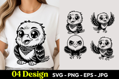 Cute Baby Owl SVG PNG Product Image 1