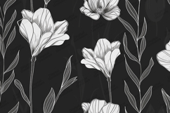 Minimalist Monochrome Floral Line Art Background Product Image 1