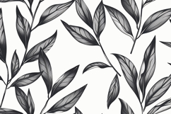 Black and white illustration of leaves on a plain background Product Image 1