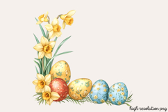 Springtime Daffodils Easter Clipart Bundle PNG Product Image 9