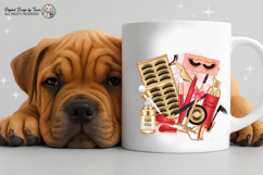 Lash Artist Sublimation PNG Red Gold Beauty Design Digital Product Image 4