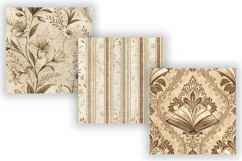 Antique Paper Digital Paper Pack, Vintage Floral Seamless Product Image 5