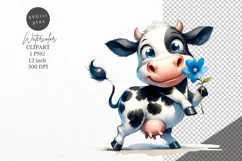 Cow clipart, Farm animals clipart, Animals sublimation Product Image 1