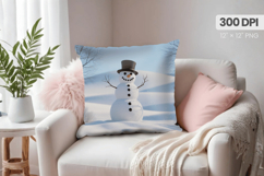 Winter Christmas Wonderland PNG Pillow, Winter Pillow Design Product Image 1