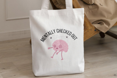 Mentally Checked Out Brain SVG PNG Design | Funny Overwhelme Product Image 4
