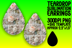 Dynamic Teardrop Earrings Design PNG , Patchwork Product Image 1