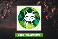 Baby Fox Jungle Shadow Box SVG, Baby Shadow Box Product Image 1