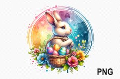 Easter Day Bunny Sublimation - Easter Day Clipart PNG Design Product Image 1