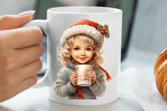 Christmas Little Girl Clipart Sublimation, Christmas PNG Product Image 5