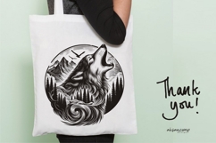 Wolf Silhouette with Mountain and Forest Product Image 5