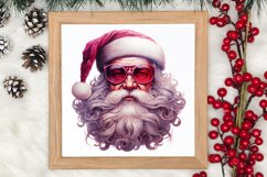 Vintage Black Pink Santa Claus Sublimation Clipart Product Image 4