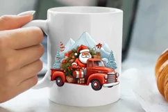 Christmas Truck Sublimation Clipart, Christmas Truck Clipart Product Image 5