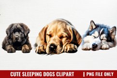 Cute Sleeping Dogs Clipart Product Image 1