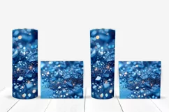 Blue Glitter Tumbler Sublimation, Blue Tumbler Wrap Design Product Image 5
