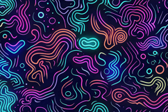 Vibrant Neon Topographical Line Art Background Product Image 1