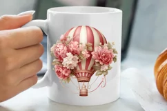 Christmas Hot Air Balloon Clipart, Christmas Hot Air Product Image 1
