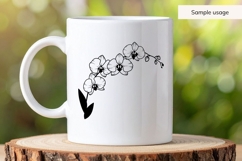 Flowering Orchid Stem SVG Product Image 5
