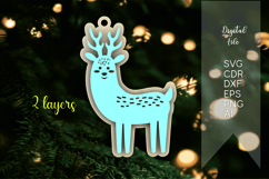 2d deer layered christmas files laser cut, instant download Product Image 5