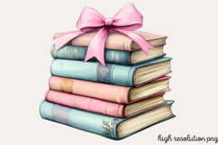 Pastel Cottage Shabby Chic Books Clipart Bundle PNG Product Image 5