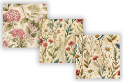 Vintage Wildflowers Seamless Pattern, Antique Botanical Product Image 5