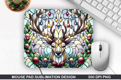 Derr Mouse Pad Sublimation, Christmas Mouse Pad PNG Design Product Image 1