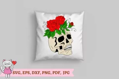 Skull with Roses Svg, Layered Svg, Sugar Skull Svg Product Image 6