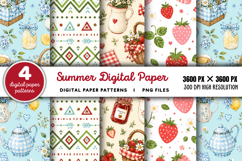 Summer Digital Paper Backgrounds PNG Product Image 1