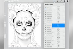 45 Procreate La Catrina Stamp Brushes Product Image 3