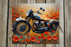 Motorcycle &amp; flowers | Bike Skinny tumbler sublimation PL Product Image 5