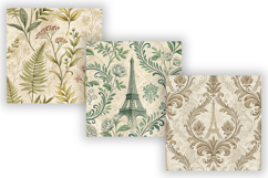 French Ephemera Digital Paper Pack, Vintage Botanical Product Image 5