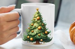 Watercolor Christmas tree clipart, Christmas tree Clipart Product Image 5