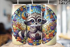 Cute Raccoon Fall Tumbler Wrap Design | High Quality 300 Dpi Product Image 1