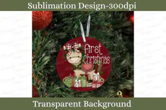 Baby's First Christmas Horse Ornament PNG Sublimation Design Product Image 2