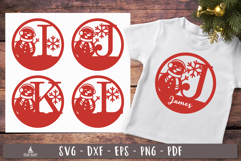 Snowman Letter Monogram SVG Christmas Alphabet bundle Product Image 4