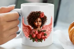 Christmas Black Angel Clipart, Christmas Angel Clipart Product Image 5