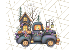 Halloween Cottagecore Truck PNG Clipart, Fall Style Clip Art Product Image 5