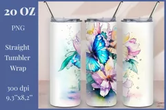 Tumbler Sublimation Design Watercolor Butterfly / PNG/ Wrap/ Product Image 1