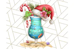 Christmas Penguins The Beach Clipart PNG, Tropical Holiday Product Image 5