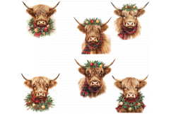 Highland Cow Christmas Clipart Bundle Product Image 5