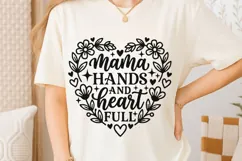 Mama Hands And Heart Full Svg, Mom life Svg, Tired Mom Svg. Product Image 6
