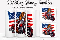 Dog Skull Ride An American Flag - Tumbler Sublimation Design Product Image 1